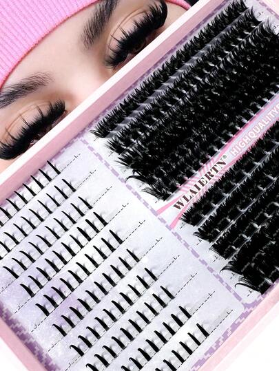 2026 3-In-1 Eyelash Cluster, Includes 180D/160D/120D/100D/80D Long Lashes And Lower Lashes, Length 8-18mm, CC/DD Color, 270/240pcs, Thick Individual Lashes, DIY Lash Extension, Cartoon Style, Mink Hair Material, Thick, Suitable For Various Makeups, Reusable, Applicable For Daily Makeup, Cosplay, Daily Life, Wedding, Date, Party, Music Festival, Halloween, Christmas And Other Occasions