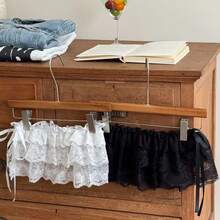 1件高腰蕾丝多层防眩光半身裙，带松紧腰带，适合成人穿着 - 彩色 - 查看 3