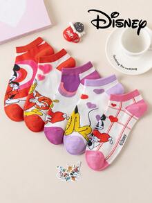 Disney 5 Pairs  Unisex Ankle Socks, , , , Daisy Duck Themed Socks, Breathable & Comfortable Summer Socks, Novelty Gift - Multicolor - View 6