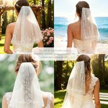 Zkp Bride To Be Sash Veil Bride Veil Bachelorette Party Accories Headband Bridal Shower Bach Party Decorations White Headpiece Bridal Shower Gift Engagement Plies Wedding Bridesmaid Favors - như hình - Xem 5
