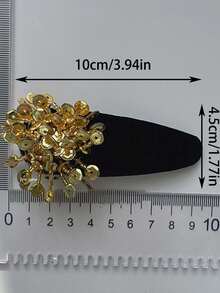 1pc Elegant Sparkling Beaded Hair Clip, Boho Design Front Bangs Hairpin For Women - Multicolor - View 6