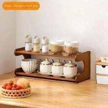 Multi-Layer Kitchen Storage Rack, Multi-Functional Countertop Spice Organizer Rack, Suitable For Home Use, Vertical Dust-Proof Storage Rack For Dining Table. Layered And Categorized, Luxurious Feel, Arched Hollow Design, Expands Kitchen Countertop Space, Easy To Clean, Suitable For Storing Small Items. Kitchen Rack, Kitchen Storage Rack, Kitchen Spice Rack, Kitchen Storage, Spice Rack, Kitchen Supplies And Home Storage. - Multicolor - View 8