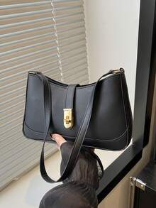 New Fashion Women's Handbag, High-End Commuter Niche Baguette Underarm Bag, Versatile Shoulder Bag - Black - View 10