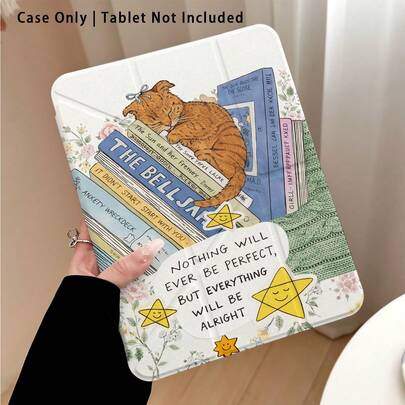 3+Y Fold Anti-Bend, Painted Effect Acrylic Crystal Cover Compatible With Honor Pad 9/10, Honor GT 11.5inch/X9A/X9Pro, Compatible With Huawei Matepad 11 Inch 2023/2022/ Matepad Pro, Compatible With Xiaomi , Apple 10th Generation/ 11 2025, Compatible With Samsung Galaxy Tab A9 Plus/A11/A11 PLUS, Featuring Sleeping Yellow Cat Pattern