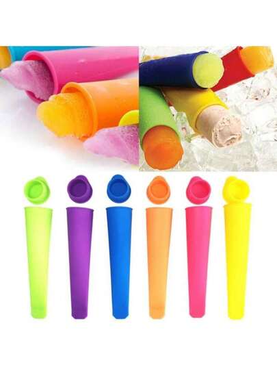 6pcs, Popsicles Molds, Reusable Silicone Popsicle Molds, Ice Pop Molds, Frozen Popsicle Maker With Lid For Popsicles Yogurt Sticks, Jelly Mold, Kitchen Tools Kitchen Accessories