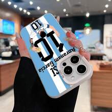 con el trofeo tras ganar un partido. Esta elegante funda es compatible con Samsung, Apple, VIVO, OPPO, , Transsion, ,  y Honor. Fabricada en silicona TPU, ofrece protección contra golpes y caídas, además de una sensación superior. Es un regalo ideal para familiares, amigos y seres queridos, y la opción perfecta para San Valentín y Año Nuevo. - Plateado - Ver 4