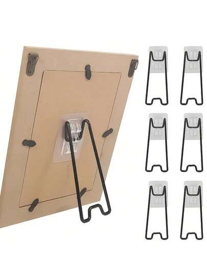 2pcs Photo Album Stands - Heavy Duty Metal Photo Display Racks With Safety Clips, Ideal For Home Decor, Office And Events - Long-Lasting And Versatile Photo Frame Alternative, Stylish Appearance | Sturdy Clip Design