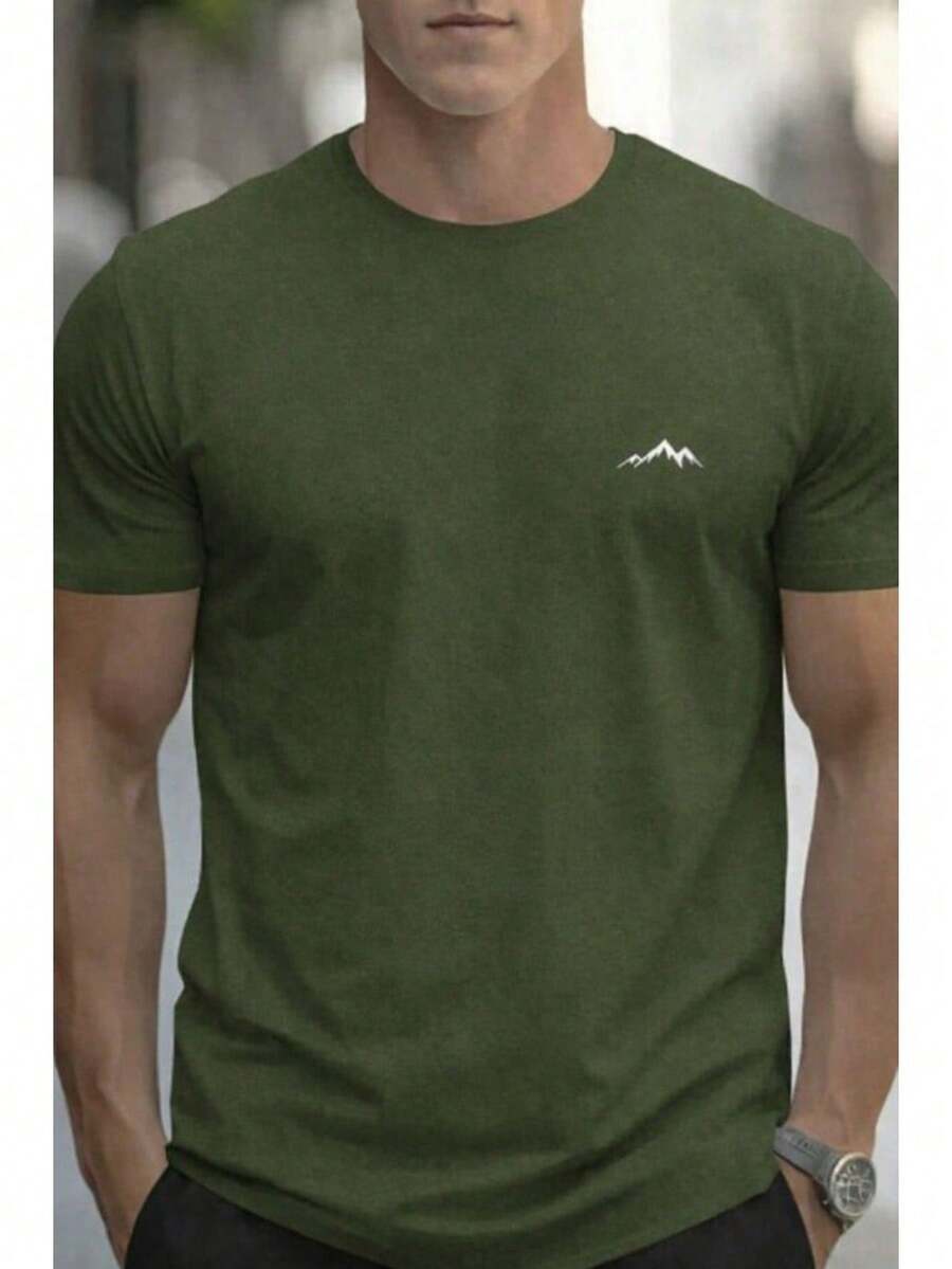 Everest Basic Men's T-Shirt - Verde militar - Ver 1