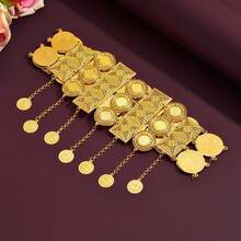 Dây đeo eo thời trang, dây đeo thân nhiều lớp mạ vàng cổ điển, phụ kiện thắt lưng kiểu Trung Đông dành cho cô dâu, dự tiệc và đám cưới. - Vàng - Xem 11