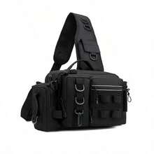 Men's Fishing Tackle Backpack With Lure Box Gear Storage Bag Fanny Pack Fly Fishing Bag With Rod Holder Sling Shoulder Pack - Multicolor - View 15