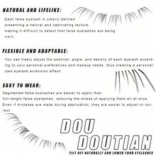 DOUDOUTIAN 100 簇大容量斜角下睫毛分段卷翘可重复使用假睫毛自然放大双眼温和日常派对礼物 - C - 查看 7