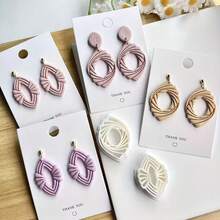 精美编织造型粘土切割器 - 首饰制作套装，波西米亚风图案，适用于手工首饰模具，设计精致细腻，展现镂空元素和复杂细节 - 白色 - 查看 6