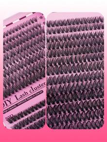 640片睫毛簇，D型卷翘，640片单根睫毛束，30D+40D+50D卷翘度，长度8-16毫米，DIY自然妆效，超浓密，智能，超柔软，超轻盈，可重复使用的单段假睫毛嫁接套装，适合初学者日常使用，也适用于婚礼、约会、派对、音乐节、万圣节等场合。睫毛簇，睫毛片，单根睫毛，假睫毛 - 彩色 - 查看 7