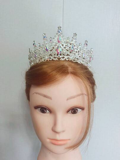 1pc Colorful Crystal AB Bridal Headpiece, Elegant Princess Crown For Women, Cubic Zirconia & Sequin Bohemian Style Headband, Suitable For Daily Wear, Weddings, Parties And Festivals