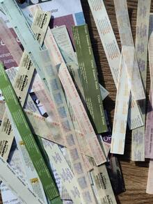 1 Gói 30 miếng dán vé kiểu cổ điển, vé máy bay, thẻ lên máy bay, vật liệu trang trí ghép hình, nhãn dán DIY cho sổ lưu niệm, giấy có vân. - Nhiều màu - Xem 9