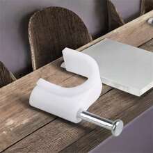 100个时尚钢钉电缆夹，6mm方形U形圆形PE塑料尼龙电话线固定线钉墙钉夹 - 100PCS - 查看 7