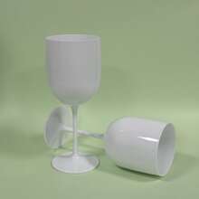 480毫升粉白相间塑料高脚杯，采用防碎耐压PP材质，适用于婚礼/派对/野餐，情人节礼物 - A - 查看 7