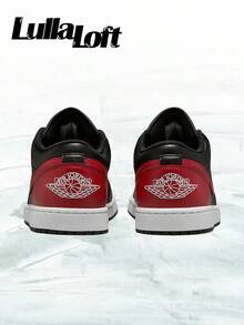 Nike Air Jordan 1 Low Bred Twist– Men's Lifestyle Sneakers – Shoes For Man-Vintage-Autumn & Winter & Spring & Summer-Inspired Running Shoes, Shock-Absorbing Comfort, Gym To Streetwear Casual Wear -Back To School- Valentine's Day Gift –553558 067 - Black/Varsity Red-Summit White - 查看 4