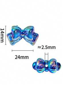 10pcs Transparent Bow Beads Material Pack, Double-Layer Bow Acrylic Loose Beads DIY Accessories - 10-piece Set - View 2