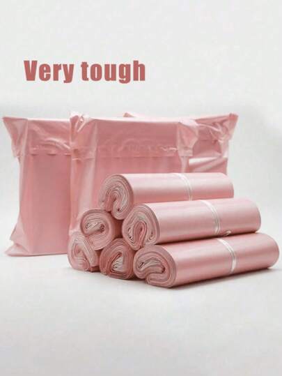 20pcs Thick Waterproof Solid Color Packaging Bags, Pink Bags, Minimalist Multipurpose Bags, Suitable For School, Office, Transportation And Mailing