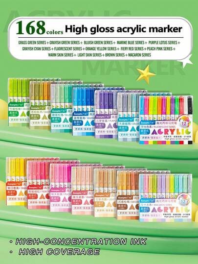 GUANGNA 168pcs Portable Journaling Pen Set, Professional Art Supplies Include Ballpoint Pens, Drawing Pens, Highlighters And Markers, Notebook, Diary, Study & Office Stationery, Student Gift, Birthday, Party, Halloween, Christmas Art Supplies