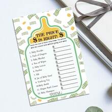 50 The Price Is Right Baby Shower Game For Boys Or Girls - Fun Party Activities Card - Cute Best Gender Neutral Reveal Guessing Funny Question Bundle Pack, 4x6 Inches - 1 - Xem 2