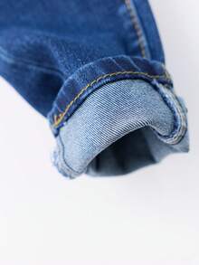 Pantalón Ajustado Negro de Talle Alto: Silueta Ceñida y Botonadura Frontal Decorativa, Denim Elástico para un Ajuste Cómodo. - Azul H2VA14 - Ver 9