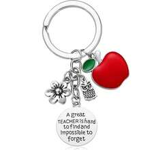 6pcs/Set Stainless Steel Keychain Set, Street Style Gift For Teachers' Day, Valentine's Day, Christmas, Birthday - Multicolor - View 7