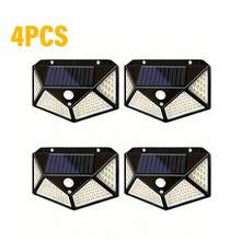 LiHangStar 1/2/4/6pcs Outdoor Solar Wall Lights With Motion Sensor, 100 LED Solar Powered Landscape Lights, 3 Modes Sensing Exterior Wall Lamps For Patio, Yard, Garage, Garden - 100 LED Solar Wall Light - View 10