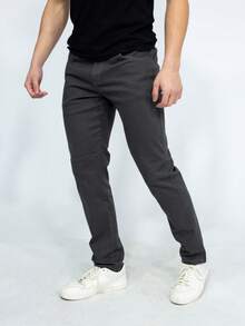 SAINT ELIAN Men's Slim Fit Colored Twill Pants - GRAFITE - View 3