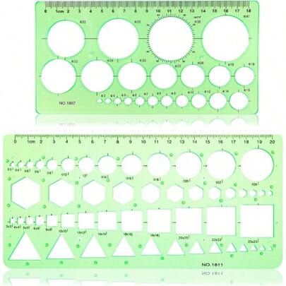 Circle Template Drawing Drafting Geometric Stencils For Painting Circle/Geometric Drawing Templates Plastic Transparent Geometry Drawing For School Office Supplies