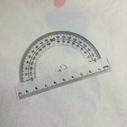 1pc Transparent Acrylic 2D Flat Protractor Drawing Tool, Triangular Ruler Angle Measuring Tool For School Use