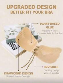 Invisible Bras With A Handle Shape. Strapless Silicone Bra Cups With A Subtle Effect. - Multicolor - View 11