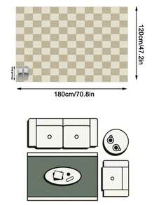 1pc Modern Minimalist Luxury INS Style Rug/Carpet/Area Rug/Door Mat/Runner, Yellow & White Checkered Pattern, Large Size Suitable For Bathroom, Kitchen, Entryway, Hallway, Bedside, Living Room, Bedroom, Machine Washable, Home Decor - Multicolor - View 13