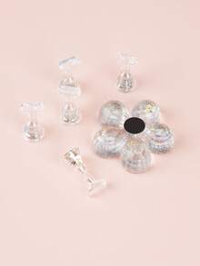 Magnetic Nail Polish Display Board With Practice Base Set, Includes 5 Square Bases + 1 Plum Blossom Base, Essential Tool For Professional Nail Salons And Home DIY Manicure - Multicolor - View 6