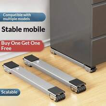 New Movable Roller Pedestal For Refrigerator & Washing Machine, Universal Adjustable Storage Rack Stand - Grey - View 3