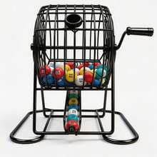 Bingo Game Set-Includes Metal Cage,80 Colorful Bingo Chips,Bingo Cards,Colored Balls,Plastic Masterboard,Great For Large Groups,Parties - Corlorful - View 12