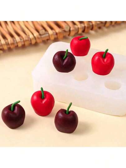 Cherry-Shaped Aroma Candle Accessories Decorative Silicone Mold DIY Plaster Resin Mold, Reusable Multipurpose Mold