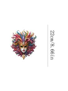 1pc/2pcs/3pcs Masquerade Heat Transfer Prints, DIY Ironing Fabric Stickers Suitable For T-Shirts, Hoodies, Baseball Caps, Canvas Bags - L - View 7