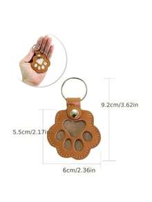 1pc/2pcs/3pcs Commemorative Leather Pet Hair Keepsake Bag - Multipurpose Portable Keychain, Cat Dog Hair Storage Keychain, Cat & Dog Lovers Gifts, Fur Keepsake Keyring - Pet Memorial Gifts, Suitable For Cats And Dogs, Pet Memorial Hair Storage Box, Dog Cat Paw Shape Leather Keychain Pendant - Multicolor - View 5