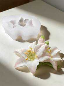 香薰蜡烛硅胶模具 3D玫瑰模具 百合玉兰花造型肥皂石膏树脂模具 DIY蜡烛杯装饰用品 石膏工艺品 花卉设计 家居婚礼装饰 耐用模具 - 白色矽膠模具 - 查看 4