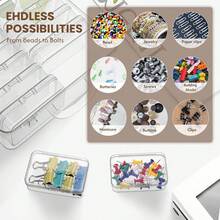 12pcs Transparent Plastic Boxes With Lids And 1 Large Box, Comes With 32pcs Colorful Label Stickers, For Beads, Jewelry Making, Crafts, Hardware, Fishing Tackle, Small Parts, Office Cable Organizer, Home Miscellaneous Items, DIY Bead Color Sorting Storage Boxes, Organizer Containers - Multicolor - View 4
