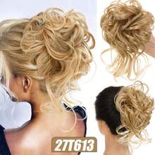 Hairdo Extensions, Messy Curls, Elastic Hair Rings, Synthetic Hair Buns, Donuts, And Hair Clips Are Suitable For Women And Girls - Multicolor - View 11
