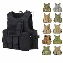 战术背心 军用气枪突击MOLLE背心 户外服装 狩猎迷彩背心 作战马甲 气枪装备 - 彩色 - 查看 3