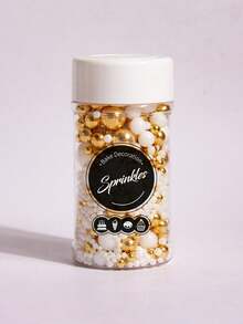 85g/3oz Chispas Blancas para Decoración de Pasteles, Cuentas Redondas de Tamaño Mixto para Decoración de Horneado, Adecuadas para Decoración de Pasteles de Boda, Decoración de Fiestas, Helados, Cupcakes, Galletas Horneadas, Decoración de Pasteles de Cumpleaños para Fiestas de Cumpleaños, Solo para Decoración - Multicolor - Ver 7