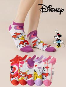 Disney 5 Pairs  Unisex Ankle Socks, , , , Daisy Duck Themed Socks, Breathable & Comfortable Summer Socks, Novelty Gift - Multicolor - View 2