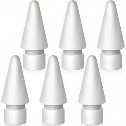 适用于 Apple Pencil 1/2/3 和 Apple Pencil Pro 的替换笔尖，4/6 支装，2B 软笔尖，适用于 iPad Pro Pencil 1/2/3 手写笔细笔尖