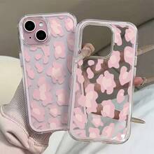 1pc Fashionable Leopard Print Pattern Transparent Full Coverage TPU Phone Case, Suitable For IPhone 11 12 13 14 15 16 17 Pro Max, Birthday/Valentine's Day Gift - Multicolor - View 2