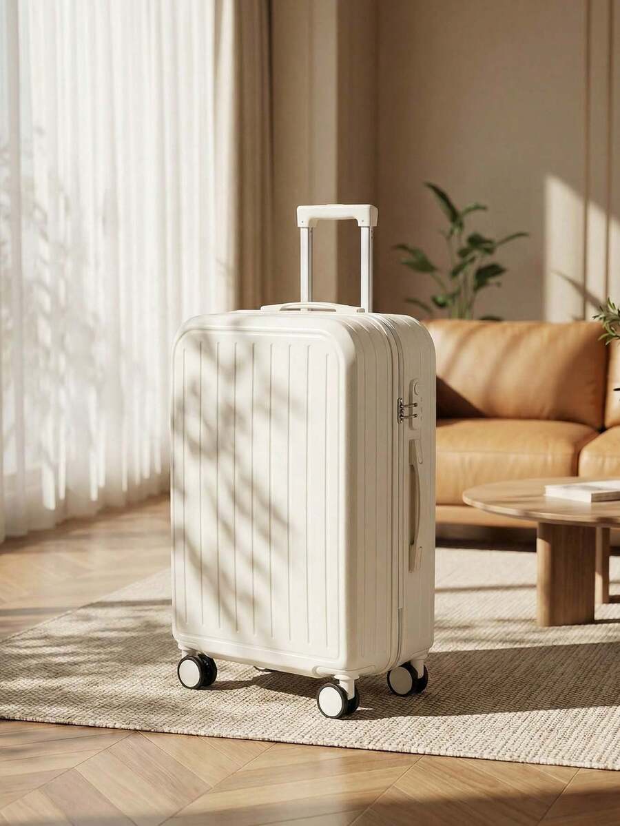 一件20吋硬殼大容量旅行箱 | 靜音萬向輪 + TSA 鎖/學習/情人節禮物 | 男女學生情侶通用 | 遊輪宿舍大學旅行必備 | 城市通勤、跨城火車、露營自駕、機場快線等，聖誕節出遊 - 白色 - 查看 1