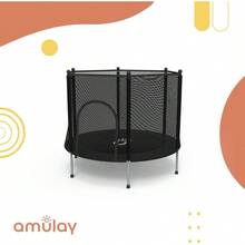 Brincolín Trampolín Infantil con Red de  Resistente| 6 Patas y 30 Resortes con Amortiguación| 140 de Diámetro - Negro - Ver 8